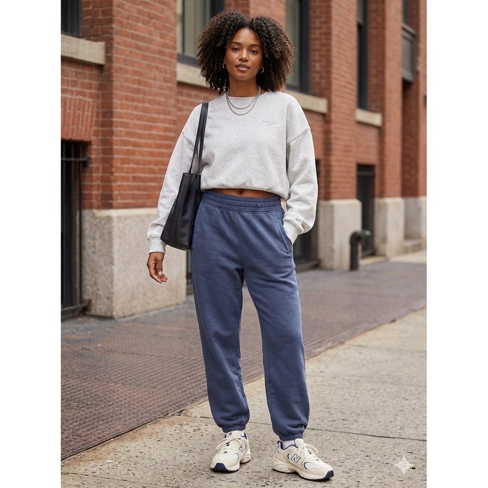 Offline by Aerie Real Me Navy Blue High Waisted Jogger Sweatpants Small